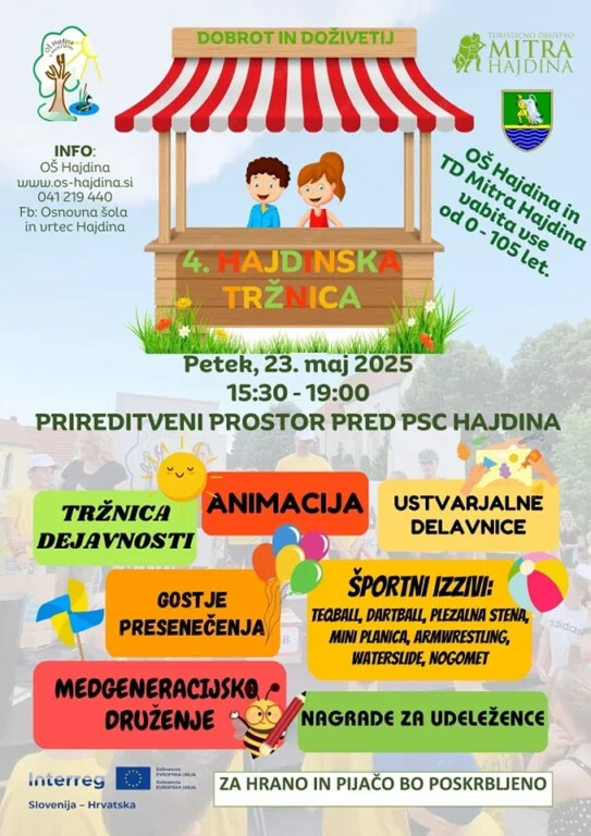 VABILO NA 4. HAJDINSKO TRŽNICO DOBROT IN DOŽIVETIJ!